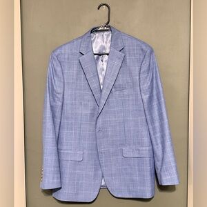 Chaps Light Blue Checkered Blazer